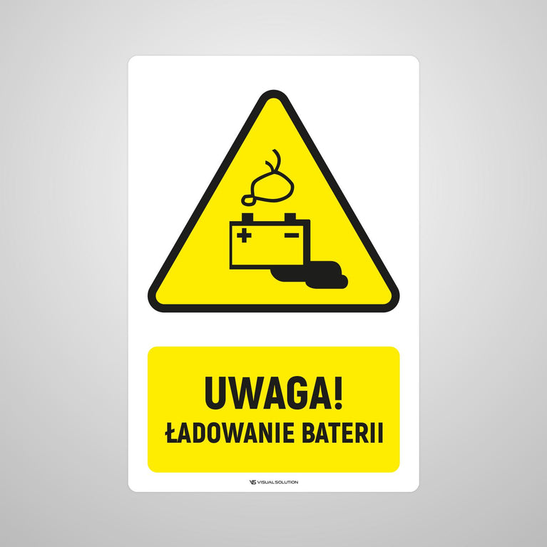 Naklejka Podłogowa BHP: ostrzegająca przed ładowaniem baterii Z Opisem | GDW026.