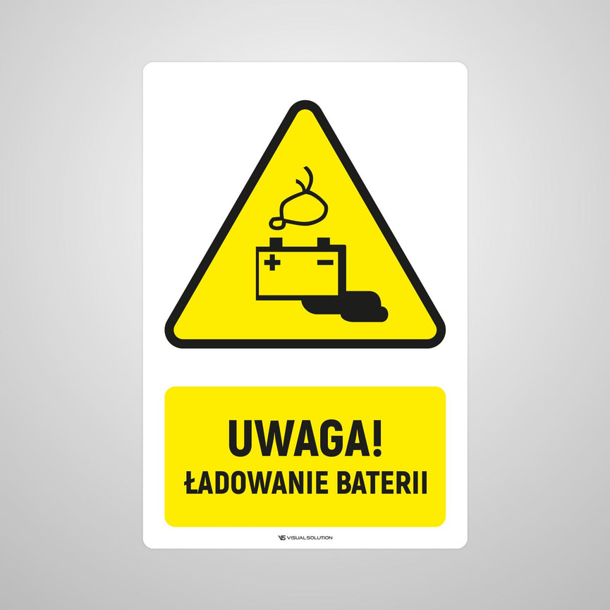 Naklejka Podłogowa BHP: ostrzegająca przed ładowaniem baterii Z Opisem | GDW026.