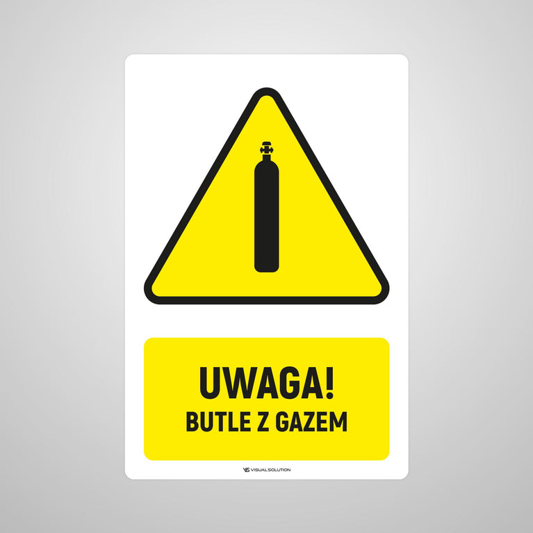 Naklejka Podłogowa BHP: ostrzegająca przed butlami z gazem Z Opisem | GE003.