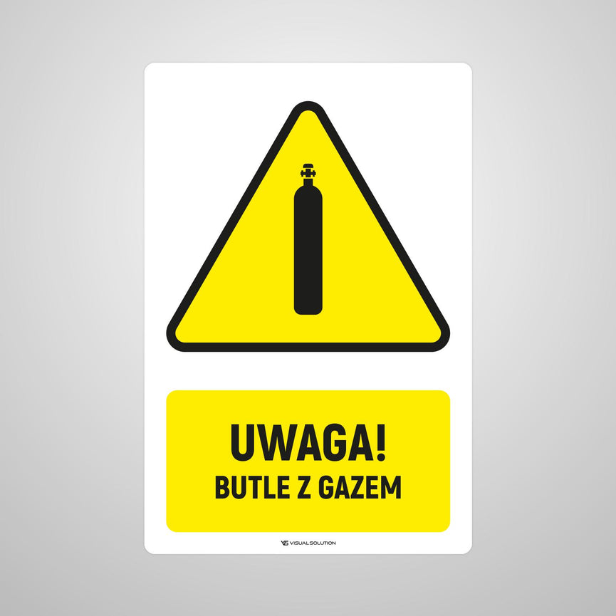 Naklejka Podłogowa BHP: ostrzegająca przed butlami z gazem Z Opisem | GE003.