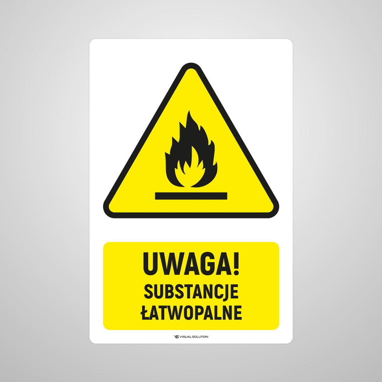 Naklejka Podłogowa BHP: przed substancjami łatwopalnymi Z Opisem.