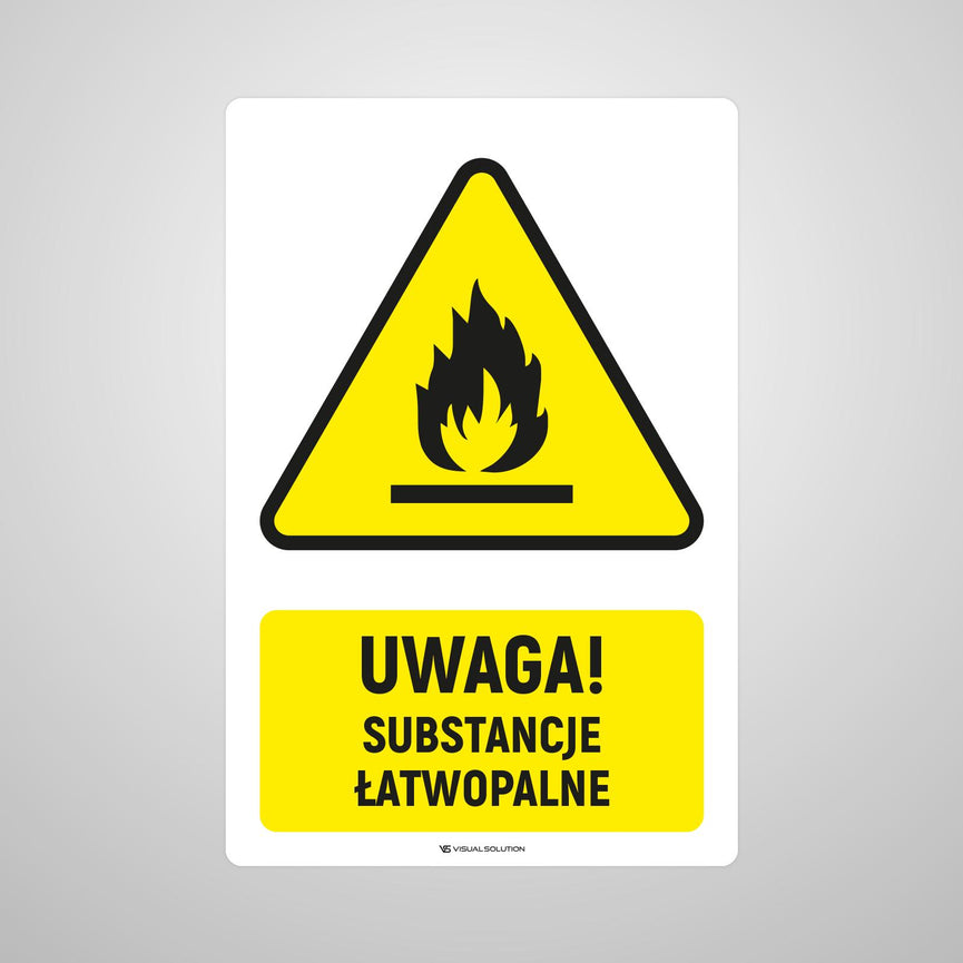 Naklejka Podłogowa BHP: przed substancjami łatwopalnymi Z Opisem.