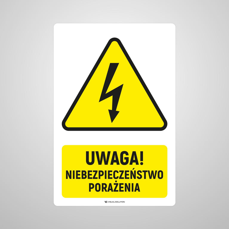 Naklejka Podłogowa BHP: ostrzegająca przed napięciem elektrycznym Z Opisem | GDW012.