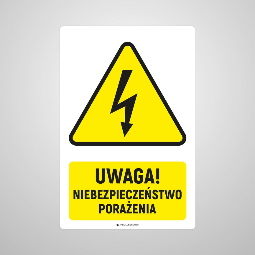 Naklejka Podłogowa BHP: ostrzegająca przed napięciem elektrycznym Z Opisem | GDW012.