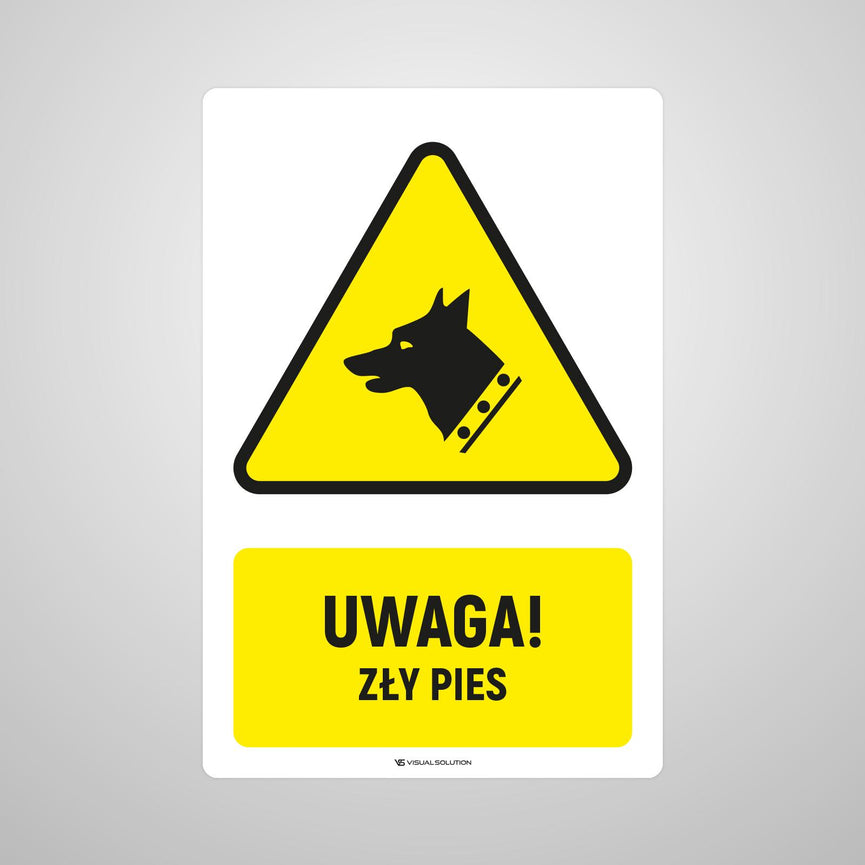 Naklejka Podłogowa BHP: ostrzegająca przed złym psem Z Opisem | GDW013.