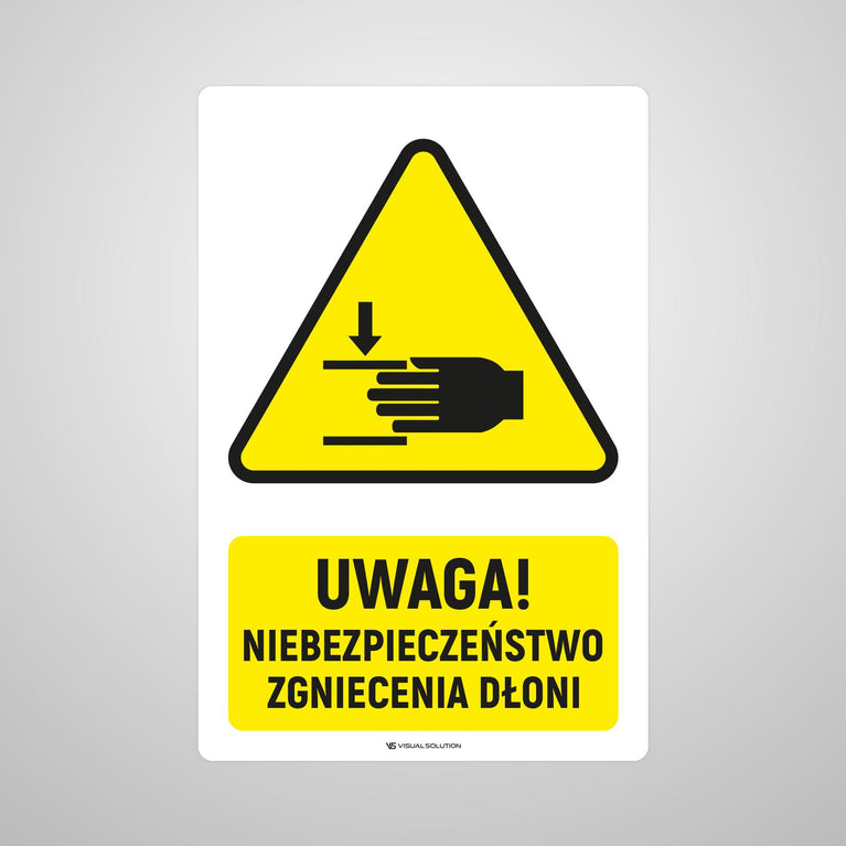 Naklejka Podłogowa BHP: ostrzegająca przed zgnieceniem dłoni Z Opisem | GDW024.