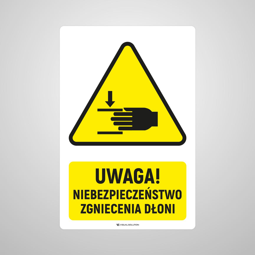Naklejka Podłogowa BHP: ostrzegająca przed zgnieceniem dłoni Z Opisem | GDW024.