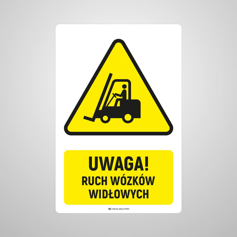 Naklejka Podłogowa BHP: ostrzegająca przed urządzeniami do transportu poziomego Z Opisem | GDW014.