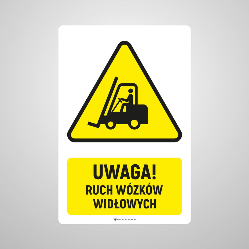 Naklejka Podłogowa BHP: ostrzegająca przed urządzeniami do transportu poziomego Z Opisem | GDW014.