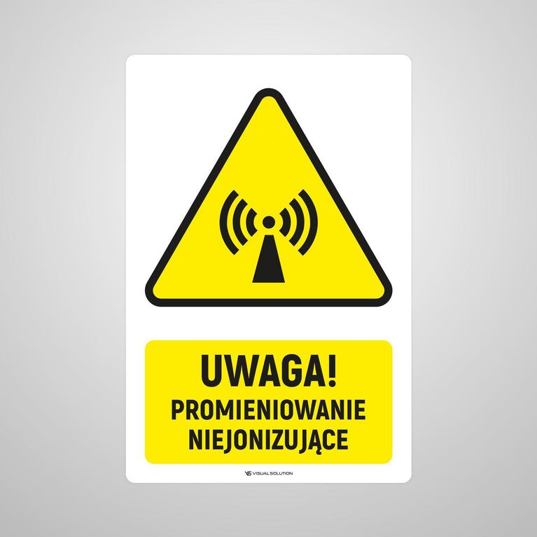 Naklejka Podłogowa BHP: ostrzegająca przed Promieniowaniem niejonizującym Z Opisem | GDW005.