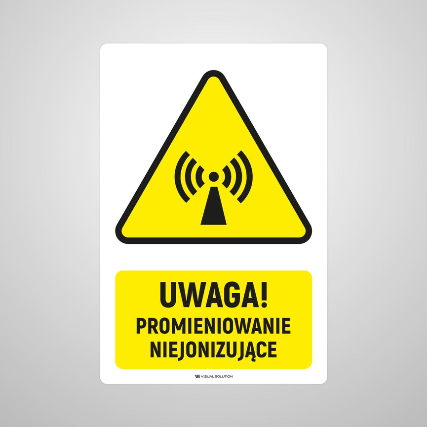 Naklejka Podłogowa BHP: ostrzegająca przed Promieniowaniem niejonizującym Z Opisem | GDW005.