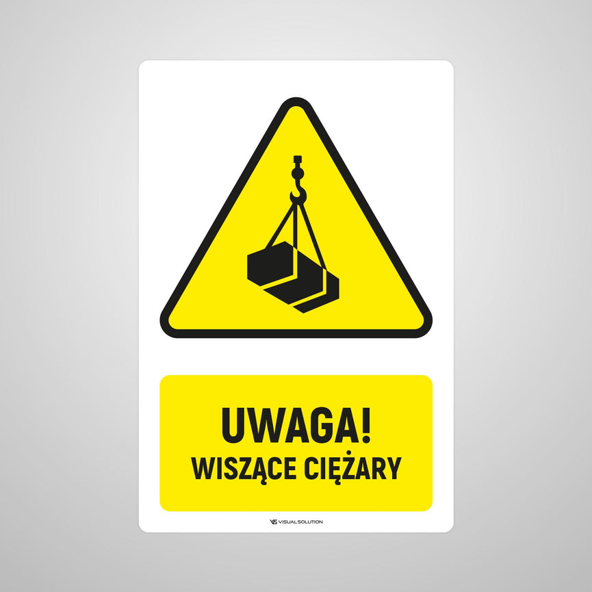 Naklejka Podłogowa BHP: ostrzegająca przed wiszącymi przedmiotami Z Opisem | GDW015.