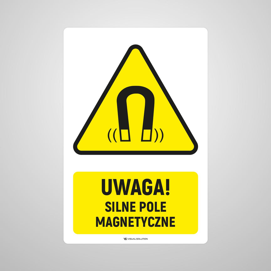 Naklejka Podłogowa BHP: ostrzegająca przed silnym polem magnetycznym Z Opisem | GDW006.