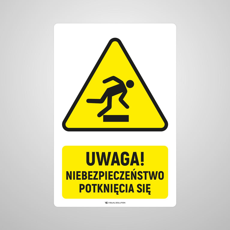 Naklejka Podłogowa BHP: ostrzegająca przed niebezpieczeństwem potknięcia się Z Opisem | GF038.