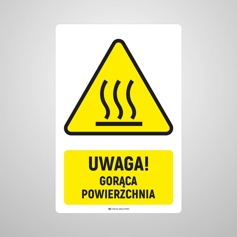 Naklejka Podłogowa BHP: ostrzegająca przed gorącą powierzchnią Z Opisem | GF060.
