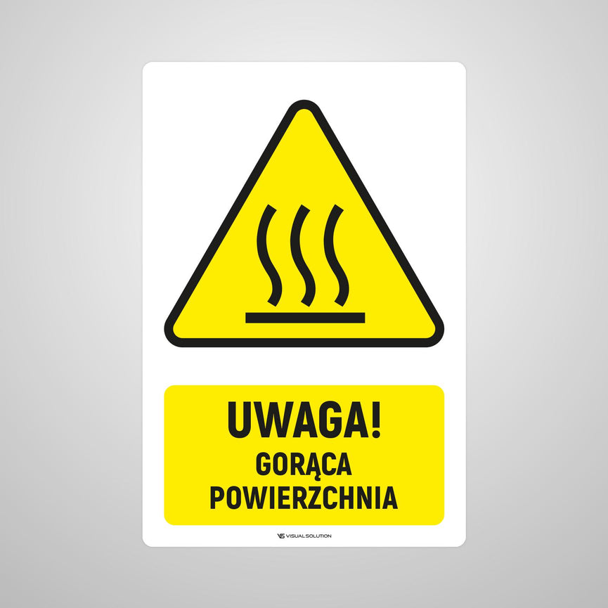 Naklejka Podłogowa BHP: ostrzegająca przed gorącą powierzchnią Z Opisem | GF060.