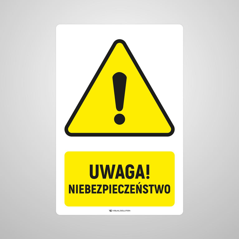 Naklejka Podłogowa BHP: ostrzegająca z ogólnym znakiem ostrzegawczym Z Opisem | GDW001.