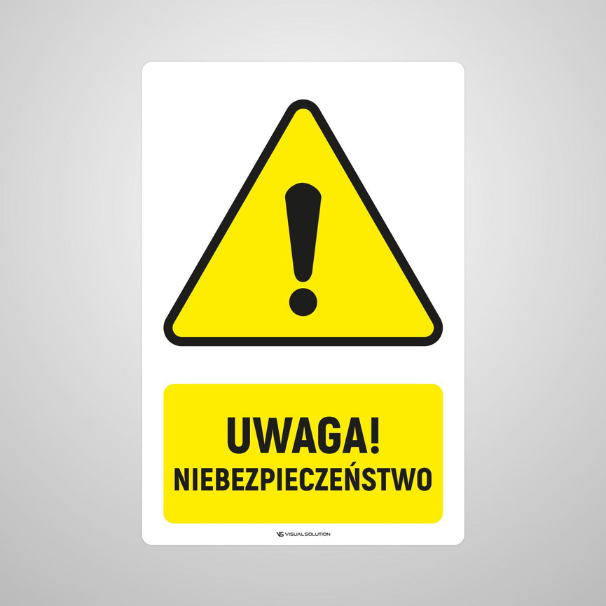 Naklejka Podłogowa BHP: ostrzegająca z ogólnym znakiem ostrzegawczym Z Opisem | GDW001.