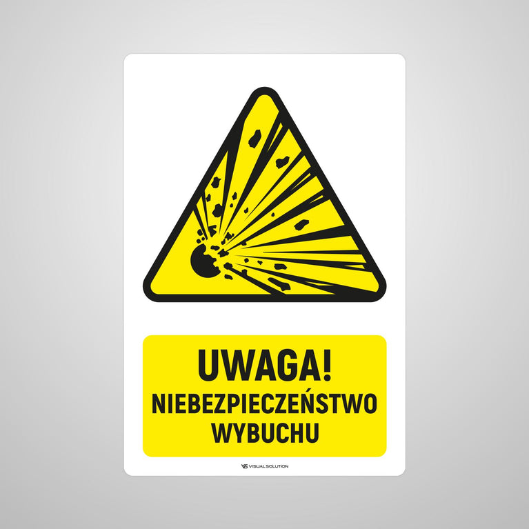 Naklejka Podłogowa BHP: ostrzegająca przed materiałami wybuchowymi Z Opisem | GDW002.