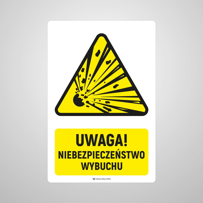 Naklejka Podłogowa BHP: ostrzegająca przed materiałami wybuchowymi Z Opisem | GDW002.