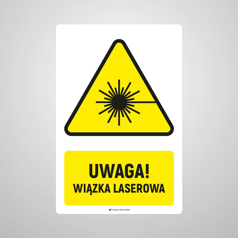 Naklejka Podłogowa BHP: ostrzegająca przed wiązką laserową Z Opisem | GDW004.