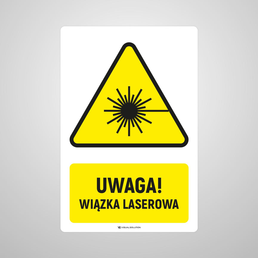 Naklejka Podłogowa BHP: ostrzegająca przed wiązką laserową Z Opisem | GDW004.