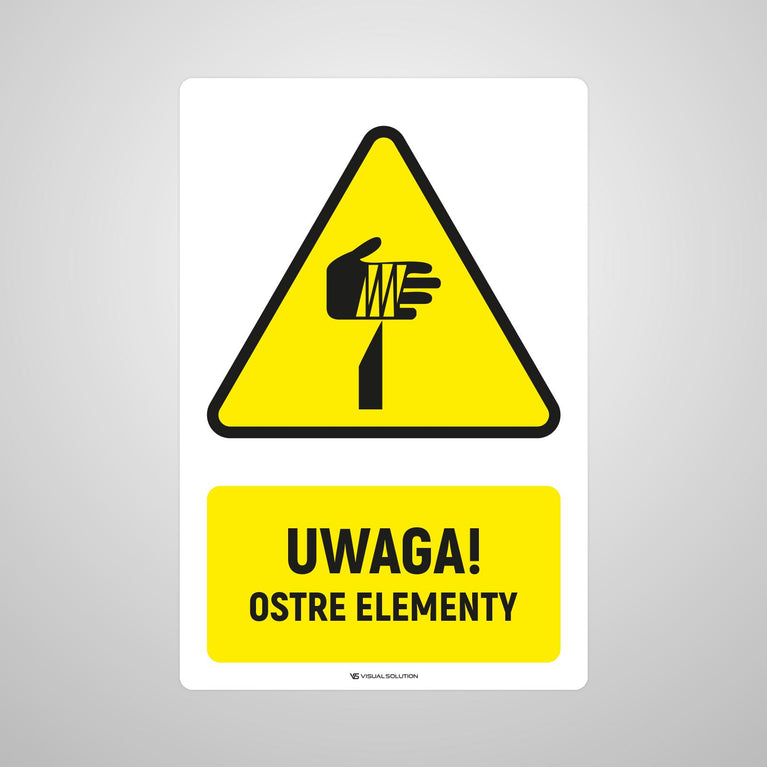 Naklejka Podłogowa BHP: ostrzegająca przed ostrymi elementami Z Opisem | GDW022.