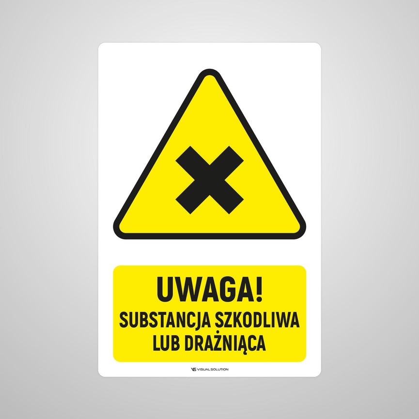 Naklejka Podłogowa BHP: ostrzegająca przed substancją szkodliwą lub drażniącą Z Opisem | GF028.