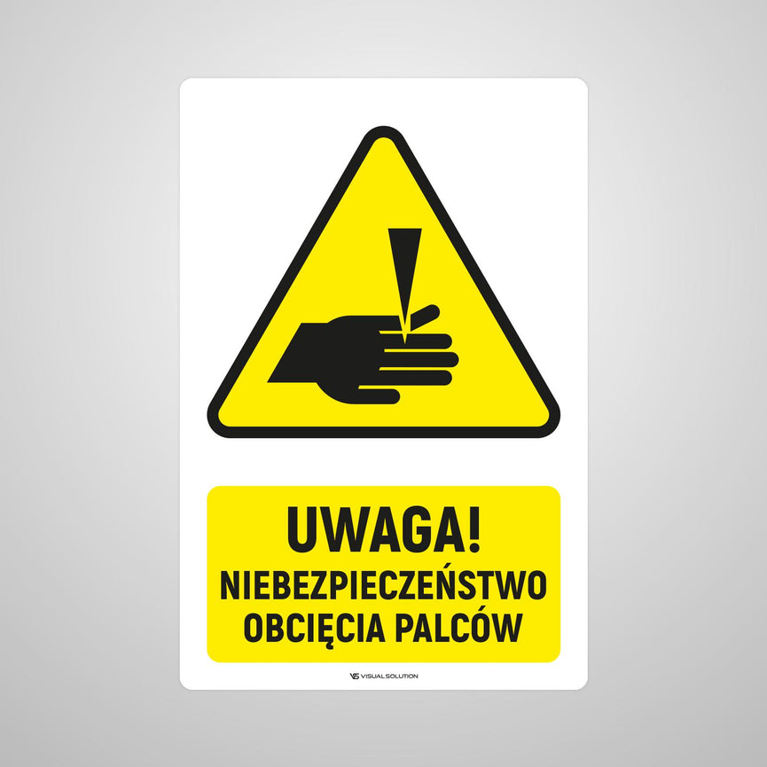 Naklejka Podłogowa BHP: ostrzegawcza dotycząca zagrożenia obcięcia palców z Opisem | GE008.