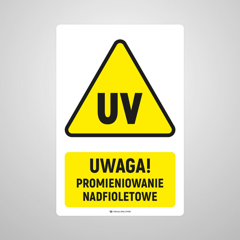 Naklejka Podłogowa BHP: ostrzegawcza przed Promieniowaniem nadfioletowym Z Opisem | GF048.