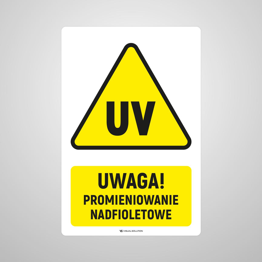 Naklejka Podłogowa BHP: ostrzegawcza przed Promieniowaniem nadfioletowym Z Opisem | GF048.