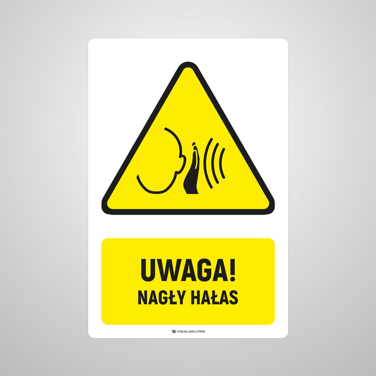 Naklejka Podłogowa BHP: ostrzegawcza informująca o nagłym hałasie Z Opisem | GDW038.