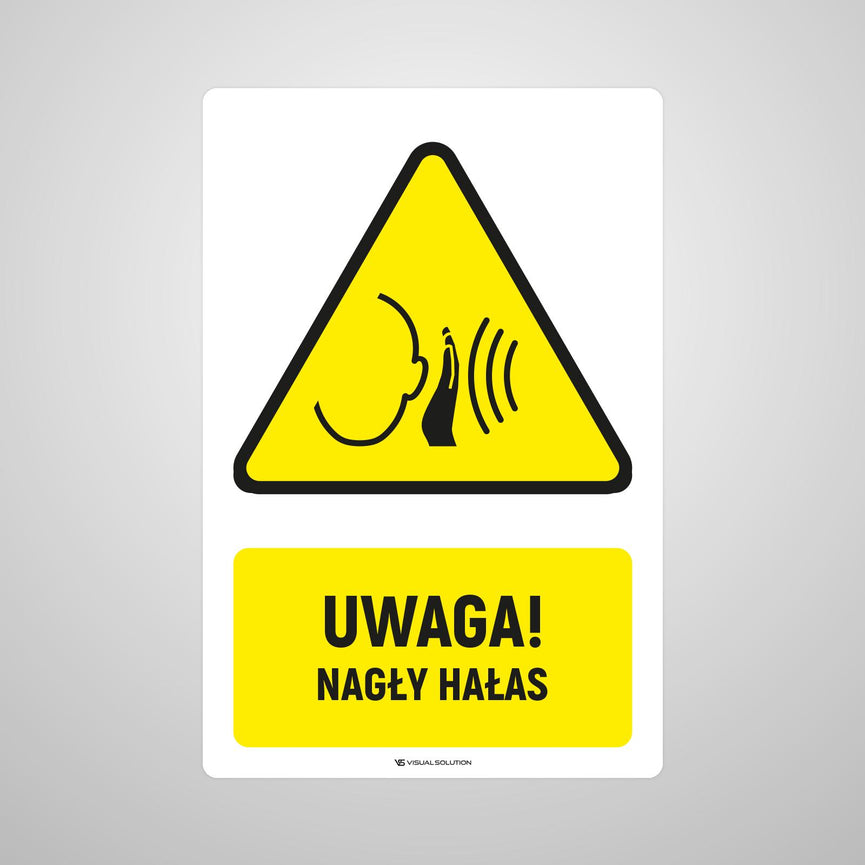 Naklejka Podłogowa BHP: ostrzegawcza informująca o nagłym hałasie Z Opisem | GDW038.