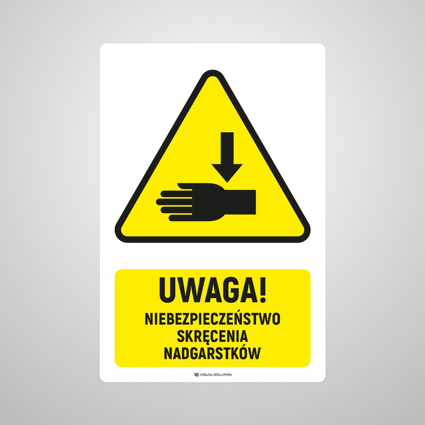Naklejka Podłogowa BHP: ostrzegawcza informująca o zagrożeniu zgnieceniem dłoni Z Opisem | GDW024.