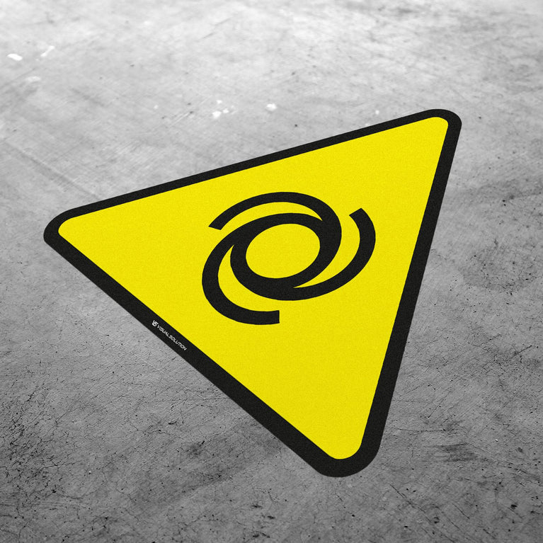 Naklejka podłogowa ostrzegająca przed automatycznym uruchomieniem się | GDW018.