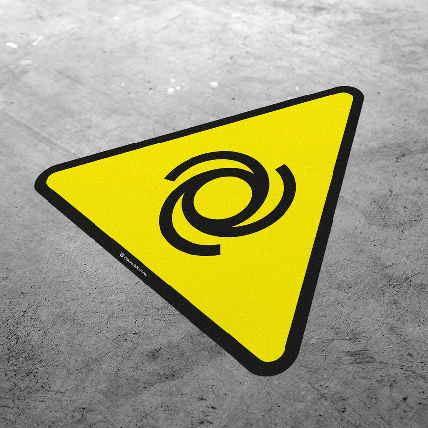 Naklejka podłogowa ostrzegająca przed automatycznym uruchomieniem się | GDW018.