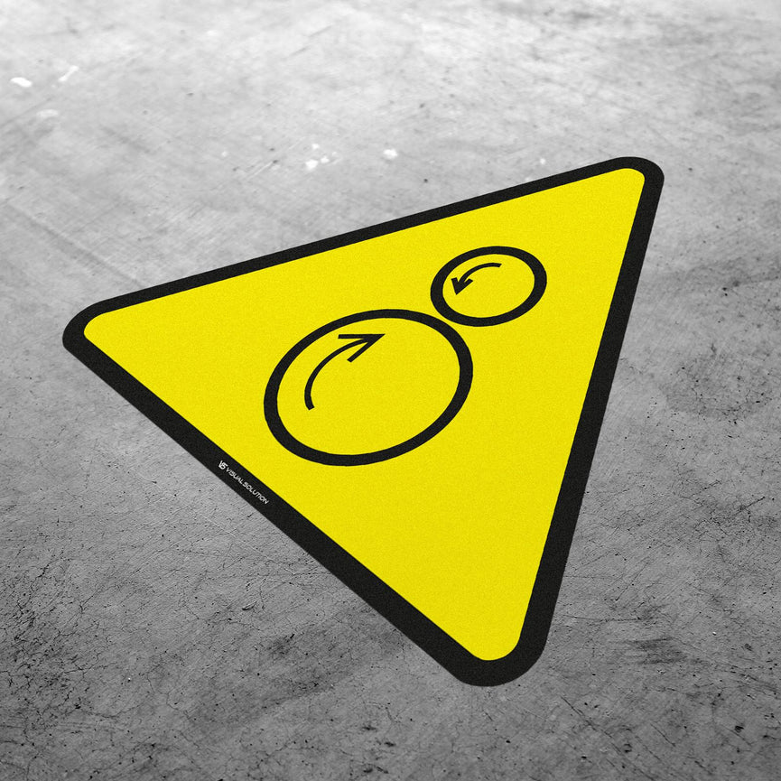 Naklejka podłogowa ostrzegająca przed ruchomymi rolkami | GF062.