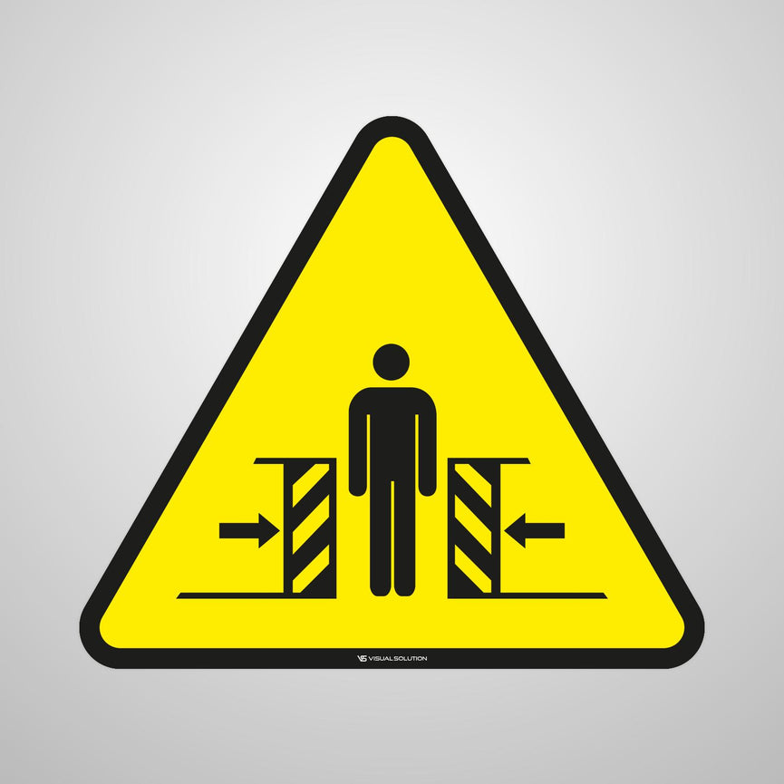 Naklejka podłogowa ostrzegająca przed zgnieceniem bocznym | GDW019.