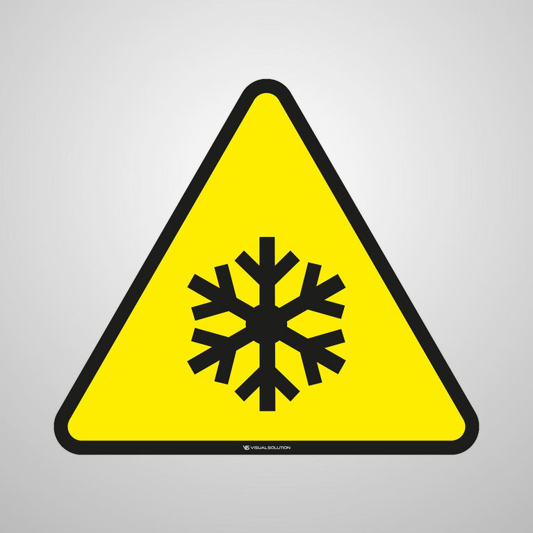 Naklejka podłogowa ostrzegająca przed niską temperaturą | GF026.