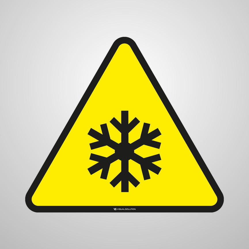Naklejka podłogowa ostrzegająca przed niską temperaturą | GF026.
