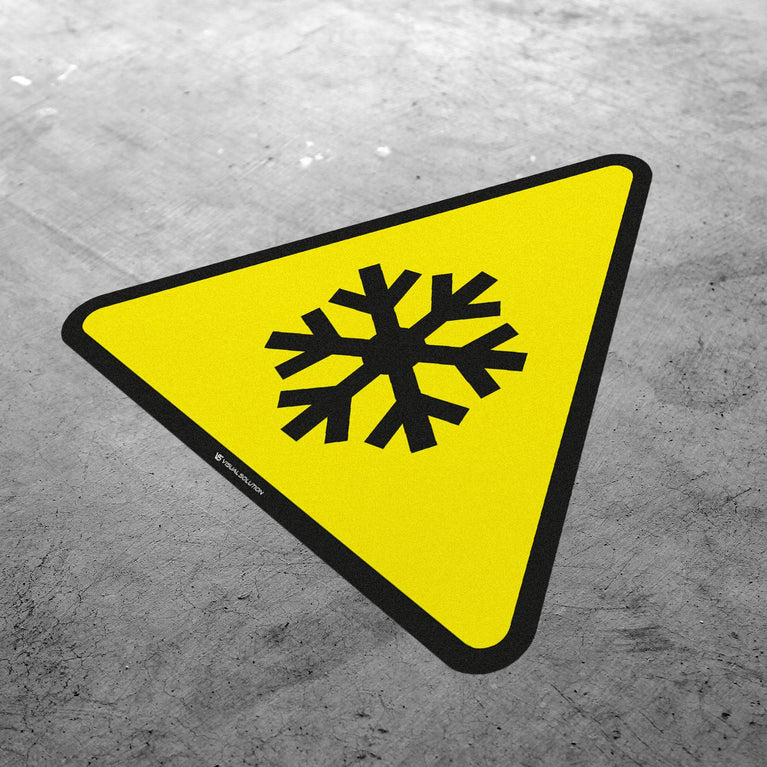 Naklejka podłogowa ostrzegająca przed niską temperaturą | GF026.