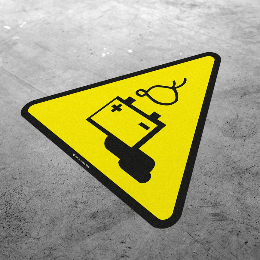 Naklejka podłogowa ostrzegająca przed ładowaniem baterii | GDW026.