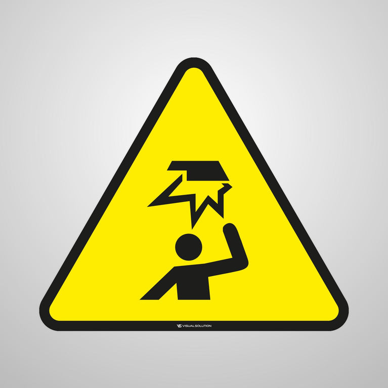 Naklejka podłogowa ostrzegająca przed ryzykiem uderzenia w głowę | GDW020.