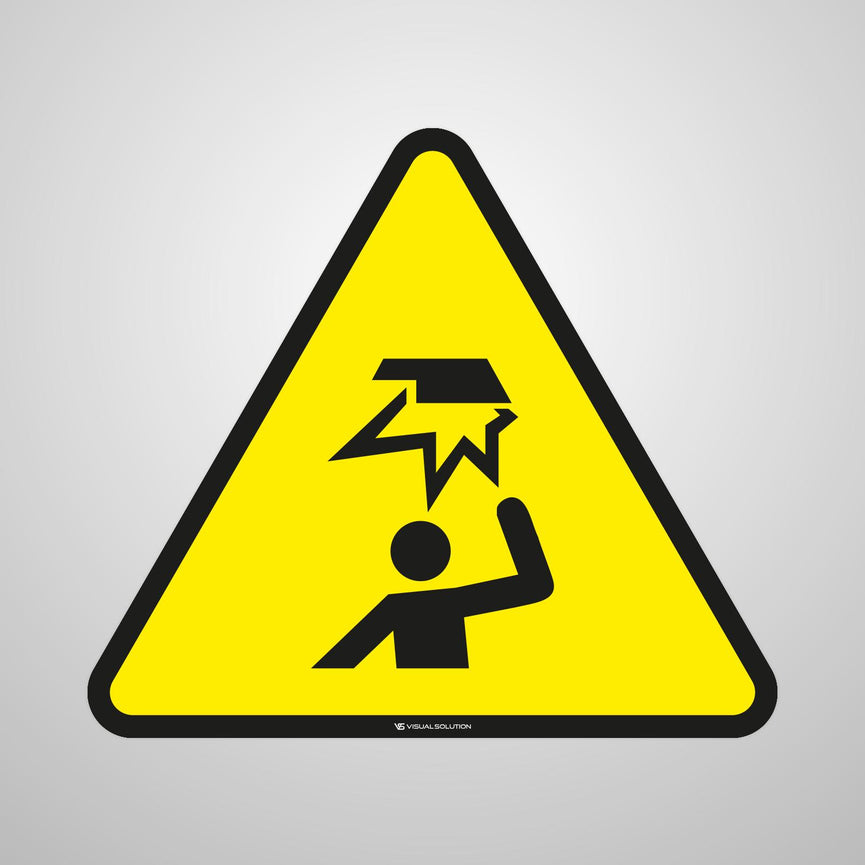 Naklejka podłogowa ostrzegająca przed ryzykiem uderzenia w głowę | GDW020.