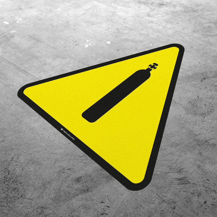 Naklejka podłogowa ostrzegająca przed butlami z gazem | GE003.