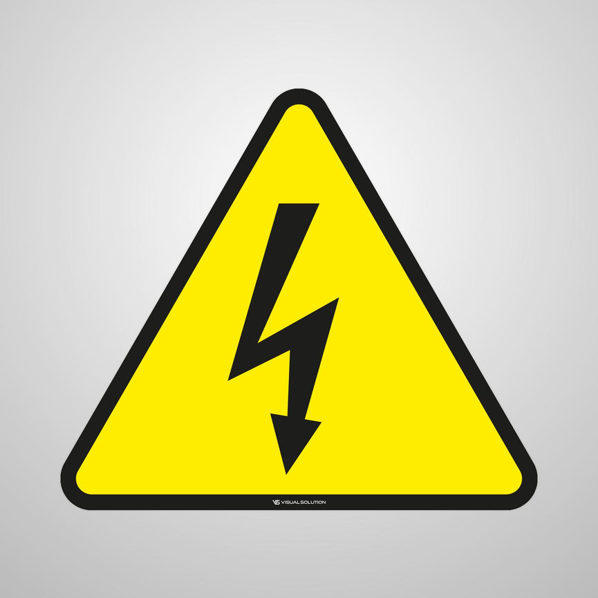 Naklejka podłogowa ostrzegająca przed napięciem elektrycznym | GDW012.