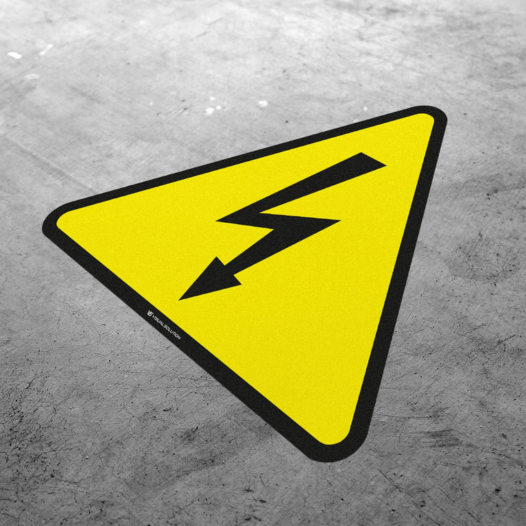 Naklejka podłogowa ostrzegająca przed napięciem elektrycznym | GDW012.