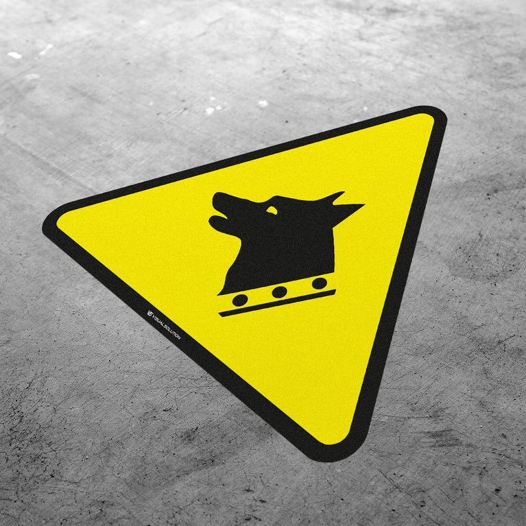 Naklejka podłogowa ostrzegająca przed złym psem | GDW013.