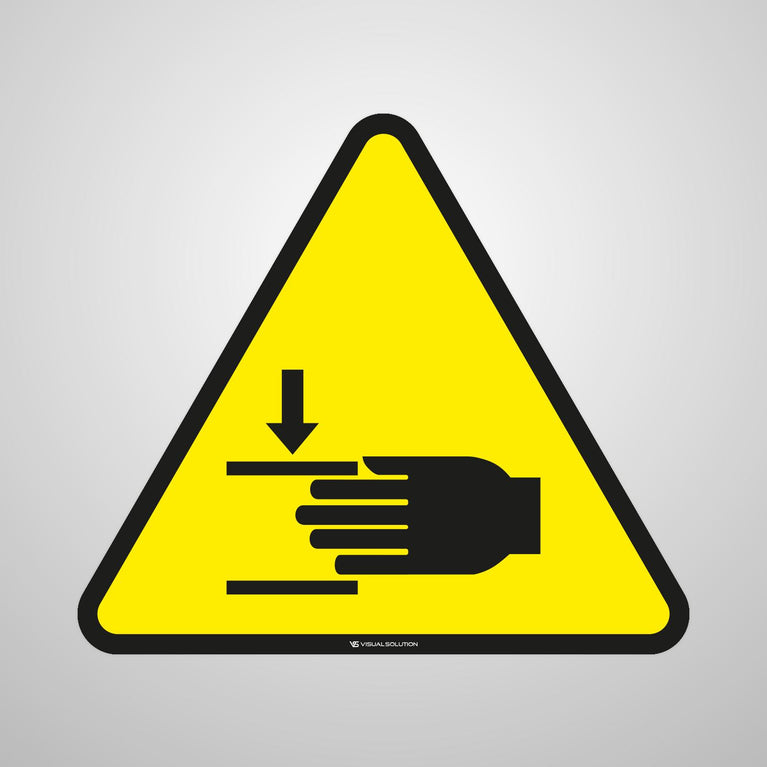 Naklejka podłogowa ostrzegająca przed zgnieceniem dłoni | GDW024.