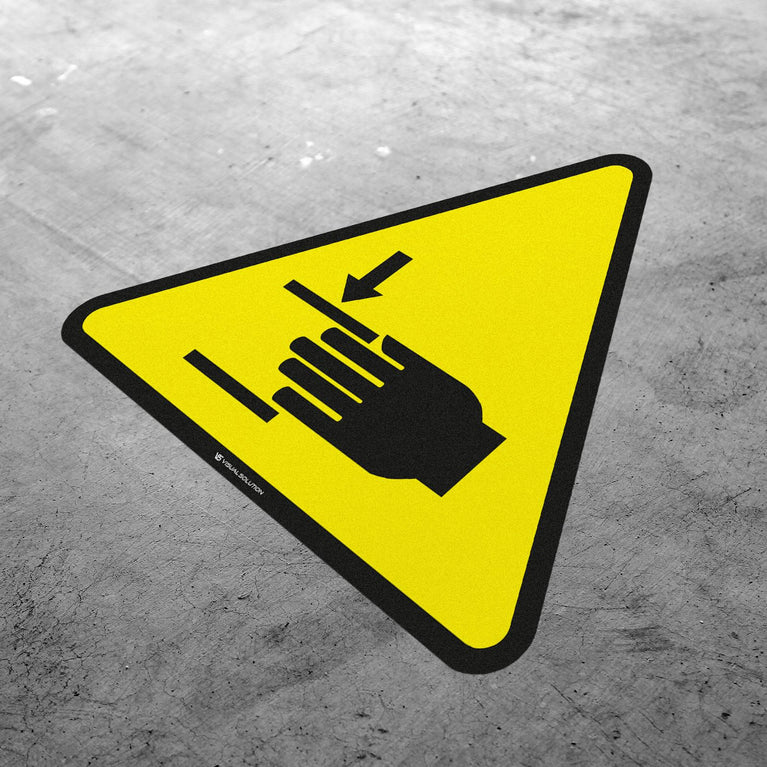Naklejka podłogowa ostrzegająca przed zgnieceniem dłoni | GDW024.